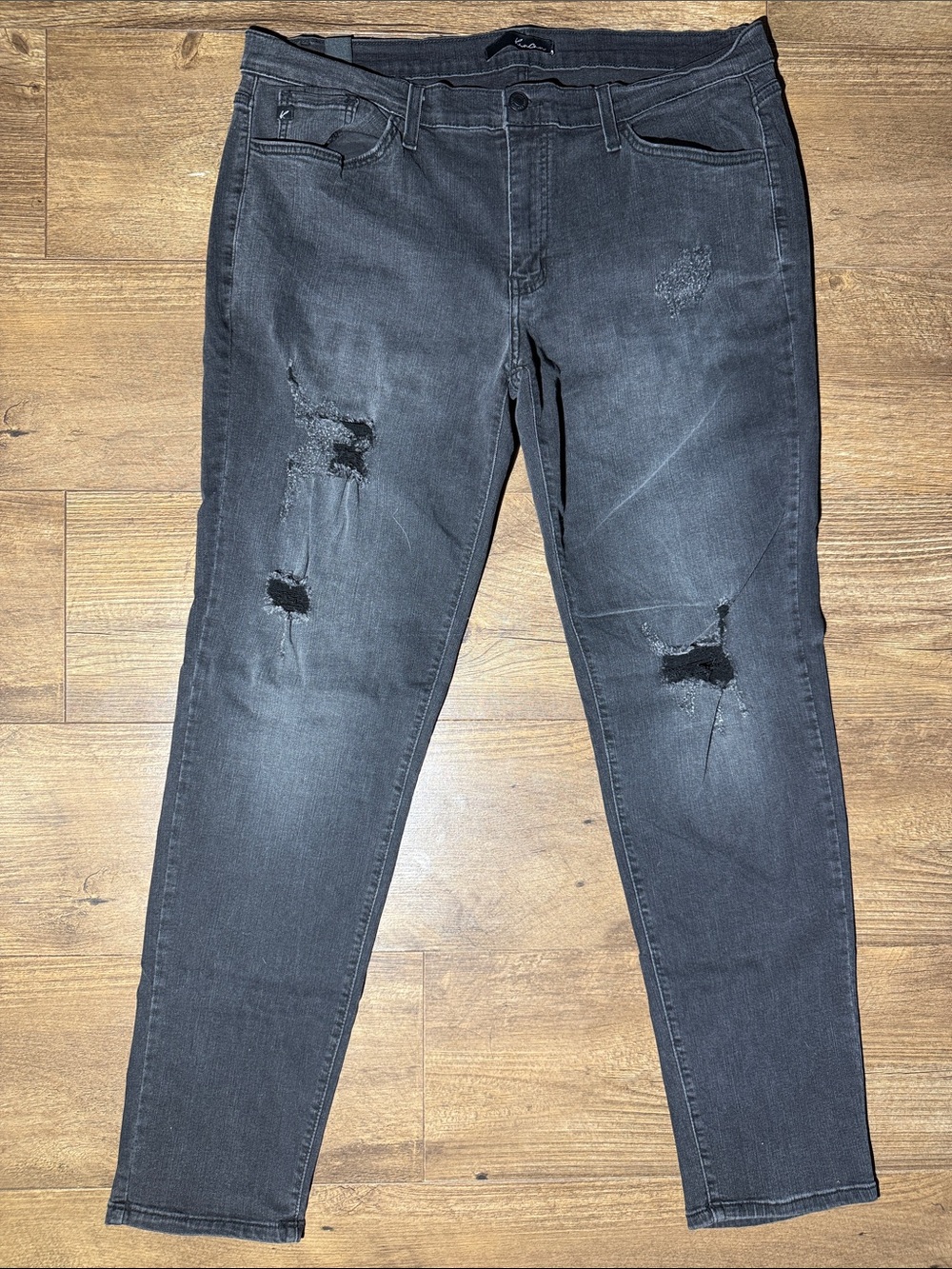 Kancan Black Distressed Skinny Jeans - Size 36